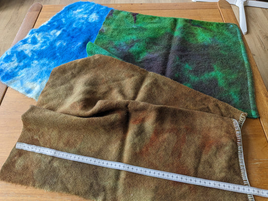 Hand Dyed vintage wool blanket 3 pieces - creative textiles - VWBL05