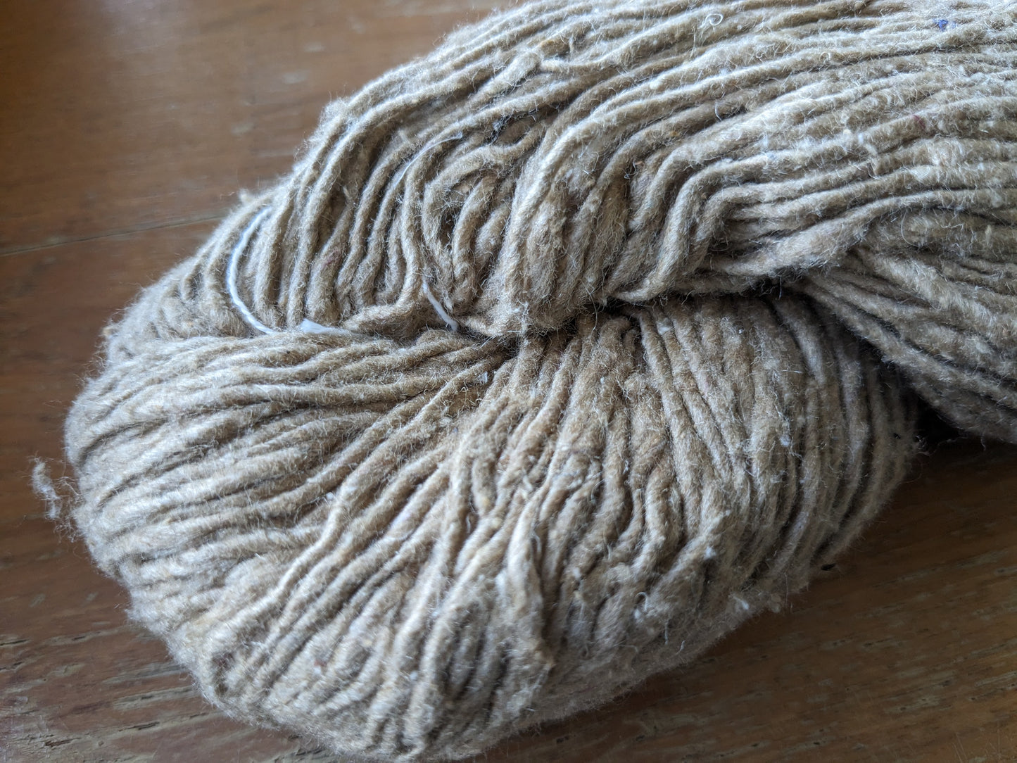 Approx 95g natural soft stubby tussah silk hank of yarn