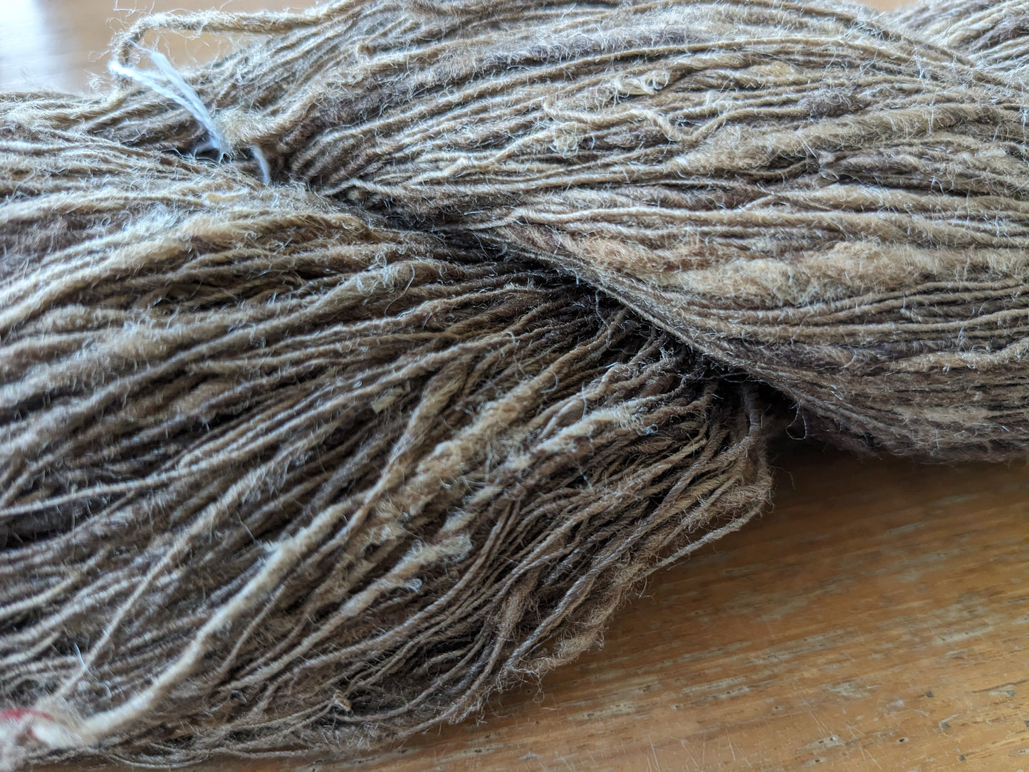 Approx 95g natural blackish brown fine tussah silk hank of yarn