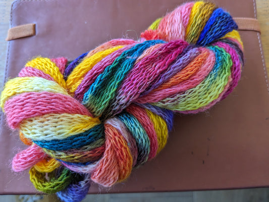 Great fun knitted merino tube yarn - hand dyed - KT02