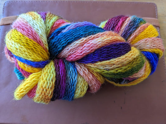 Great fun knitted merino tube yarn - hand dyed - KT03