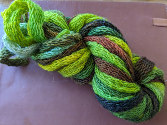 Great fun knitted merino tube yarn - hand dyed - KT04