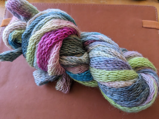 Great fun knitted merino tube yarn - hand dyed - KT05