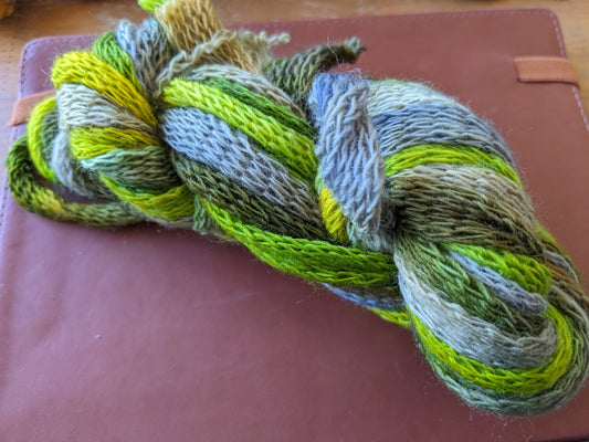 Great fun knitted merino tube yarn - hand dyed - KT07