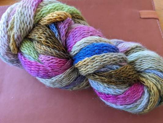 Great fun knitted merino tube yarn - hand dyed - KT08