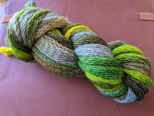 Great fun knitted merino tube yarn - hand dyed - KT09