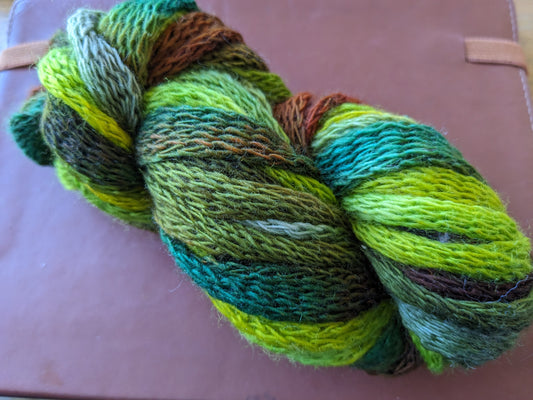 Great fun knitted merino tube yarn - hand dyed - KT10