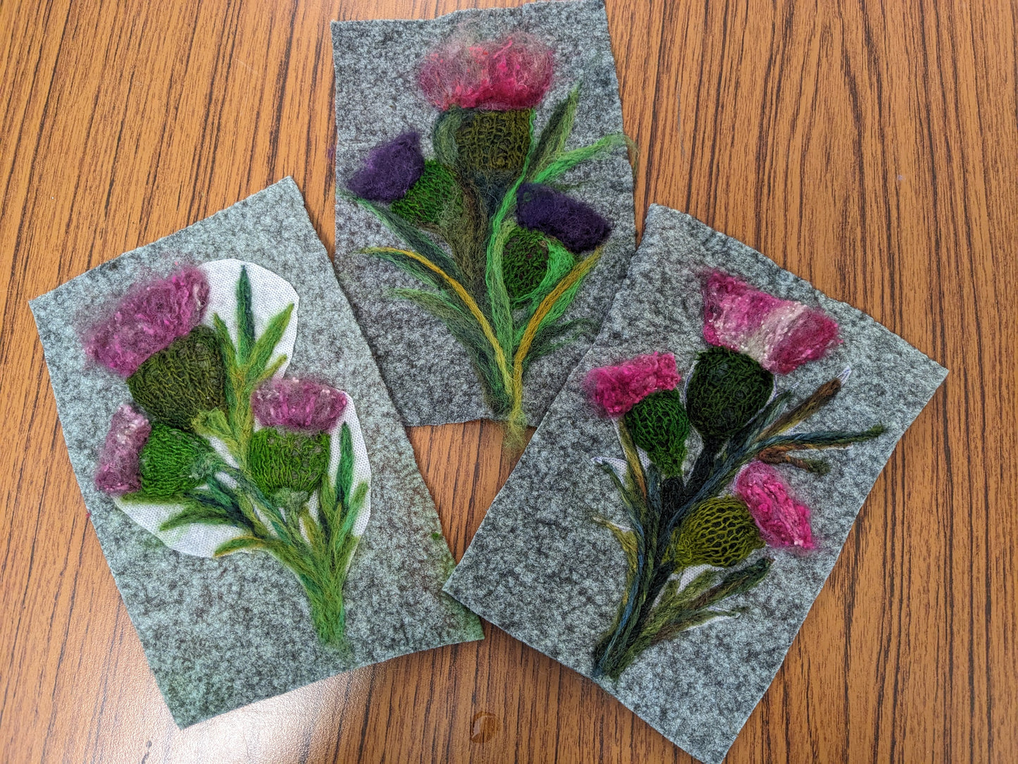 Pre release new "Thistle vase" lux needle felt kit