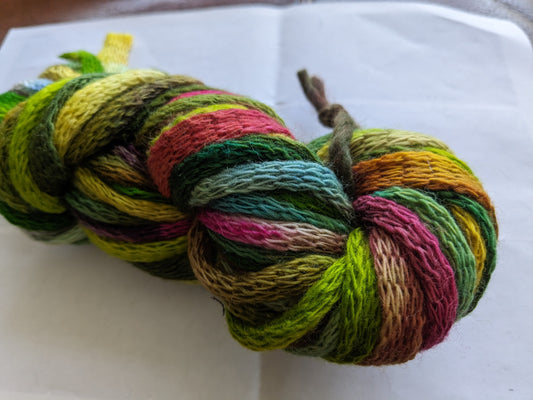 Great fun knitted merino tube yarn - hand dyed 68g - KT11