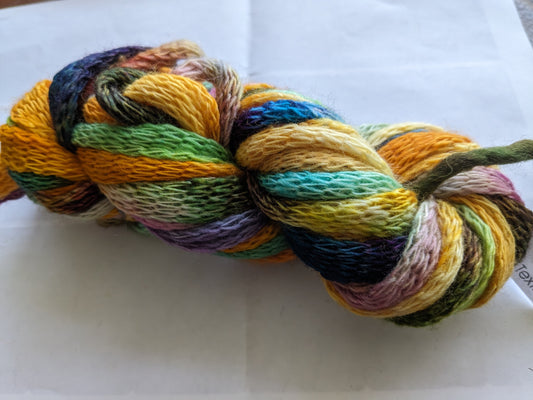 Great fun knitted merino tube yarn - hand dyed 50g - KT12