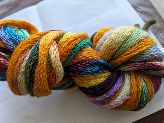 Great fun knitted merino tube yarn - hand dyed 50g - KT14