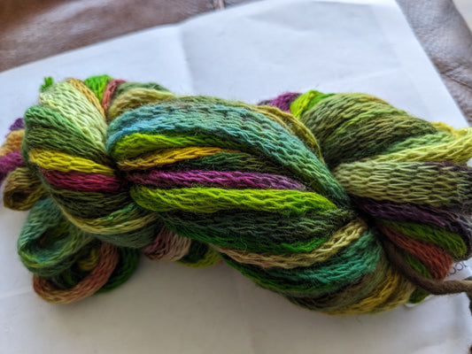 Great fun knitted merino tube yarn - hand dyed 70g - KT15