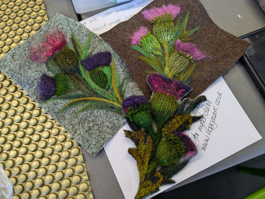 Pre release new "Thistle vase" lux needle felt kit