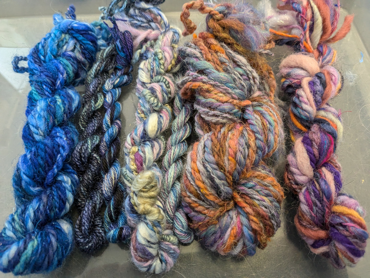 56g fabulous hand dyed yarns and threads, mix of weight and textures, hand dyed Y&Th05