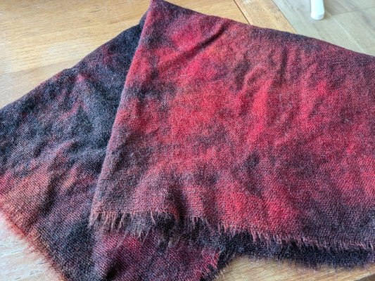 Hand Dyed vintage wool blanket XL piece- creative textiles - VWBL58