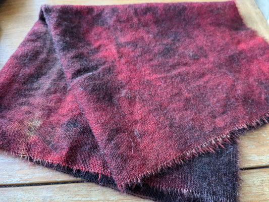 Hand Dyed vintage wool blanket XL piece- creative textiles - VWBL64