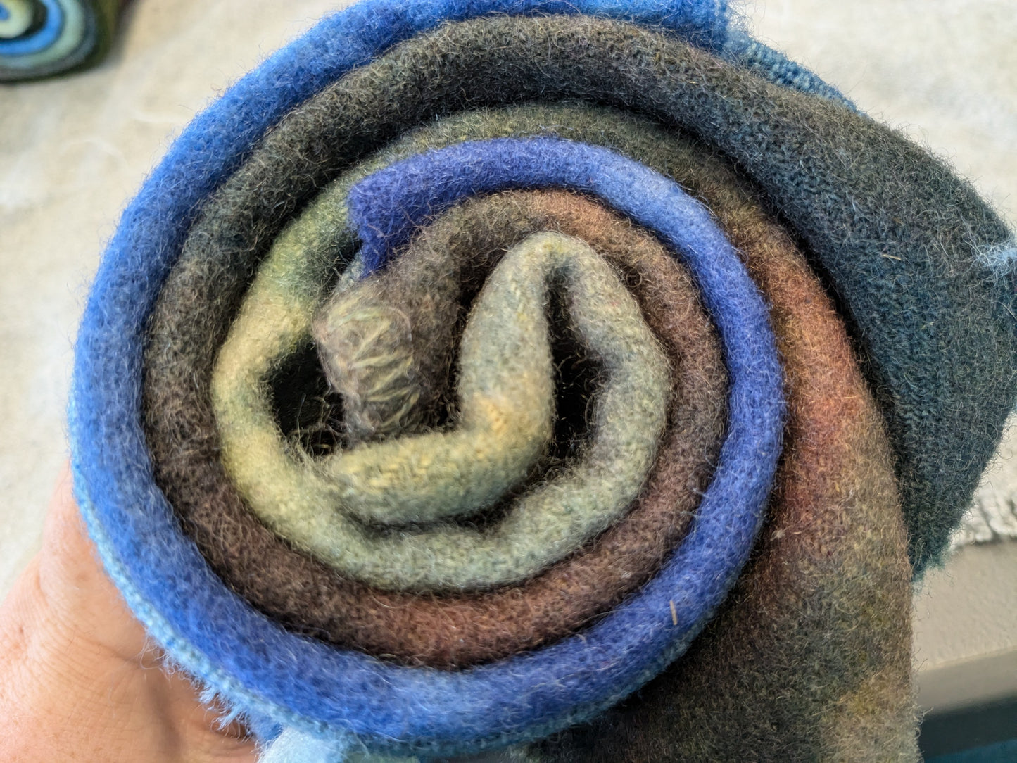 Hand Dyed vintage wool blanket 4 pieces - creative textiles - VWBL Roll F