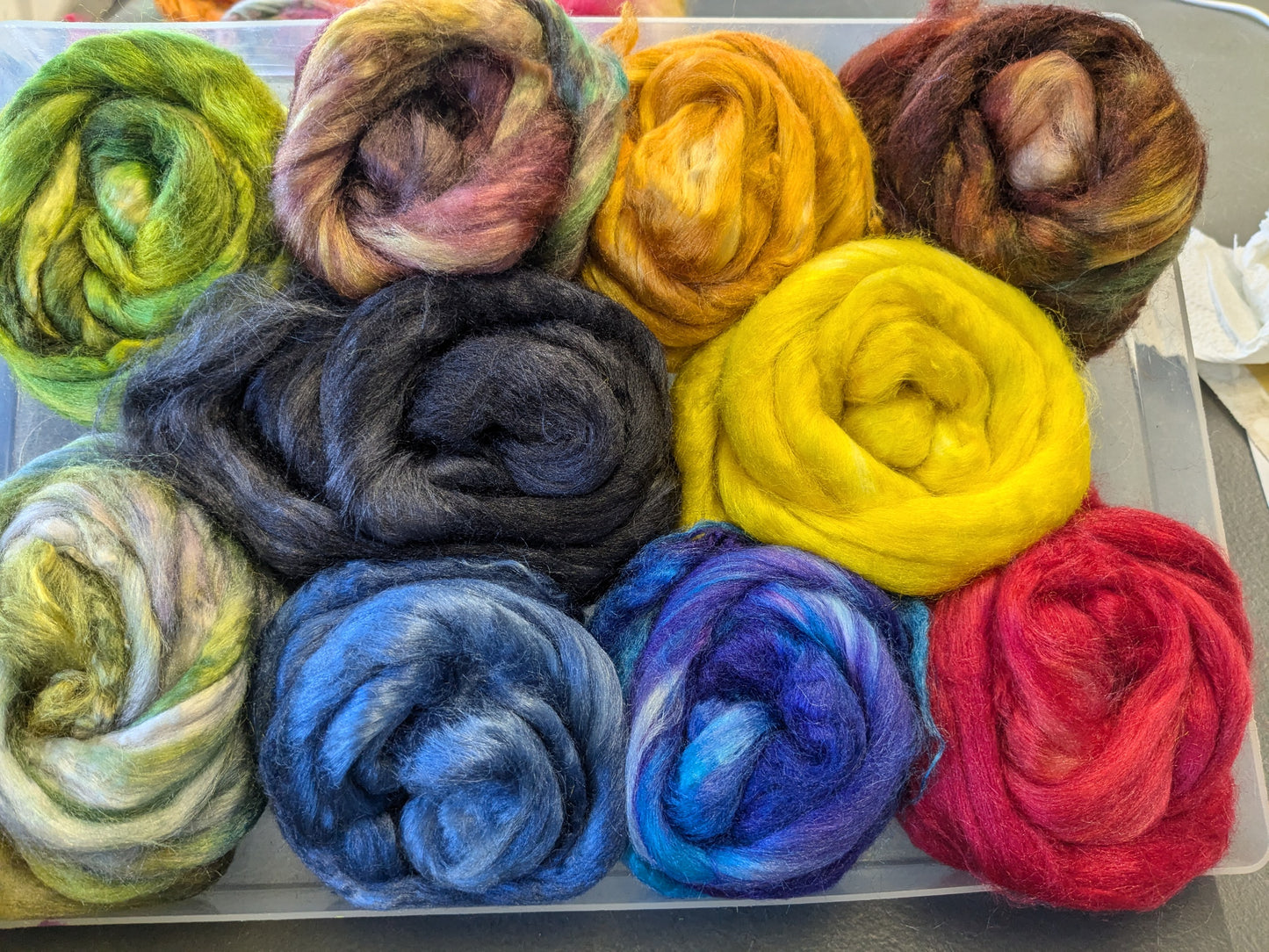 Approx 110g hand dyed silk tussah fibre-TS03