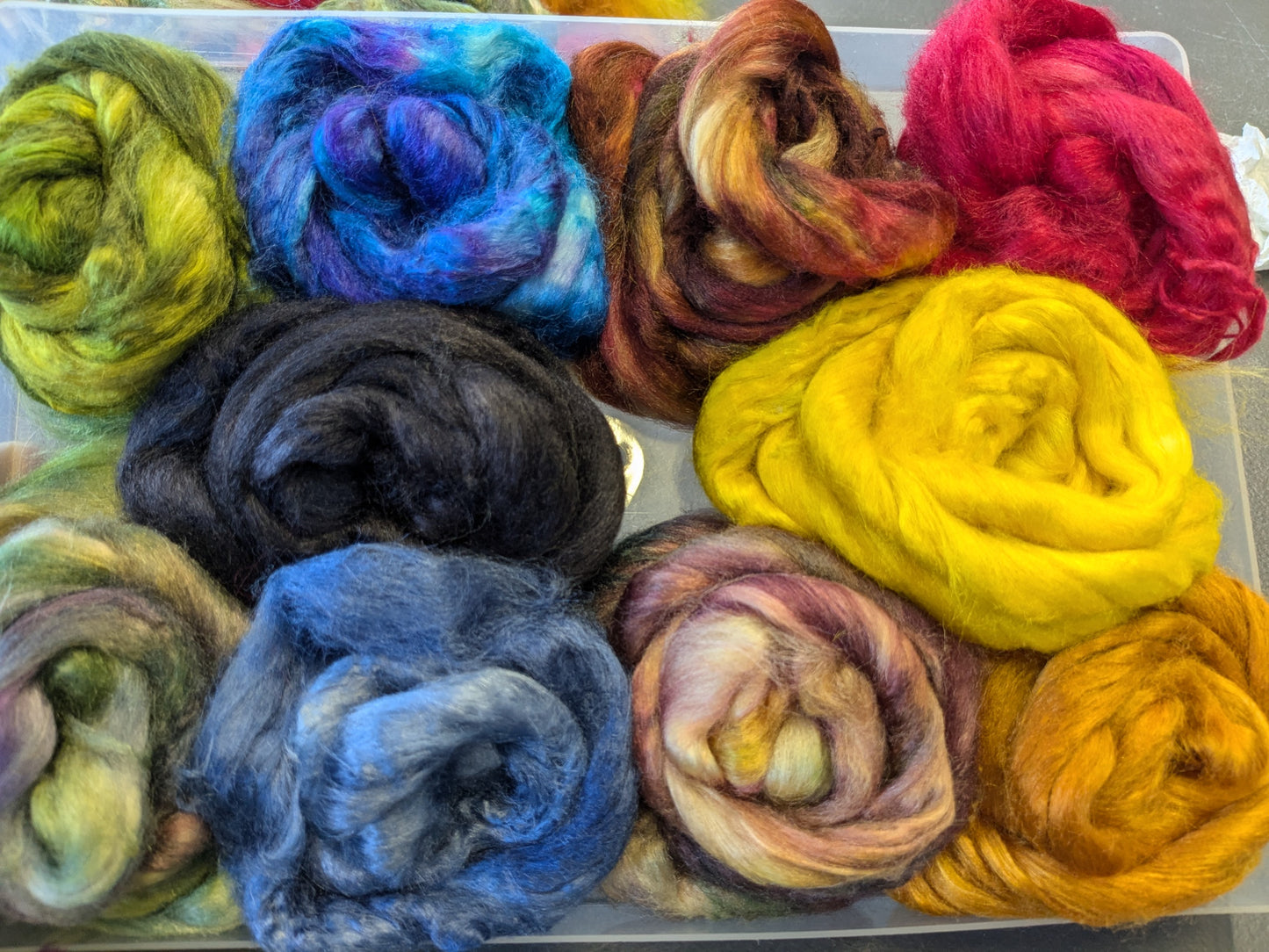 Approx 110g hand dyed silk tussah fibre-TS04