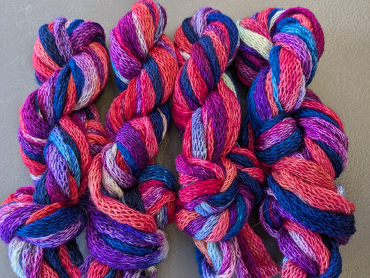 Great fun knitted merino tube yarn  - hand dyed 40g - SY02