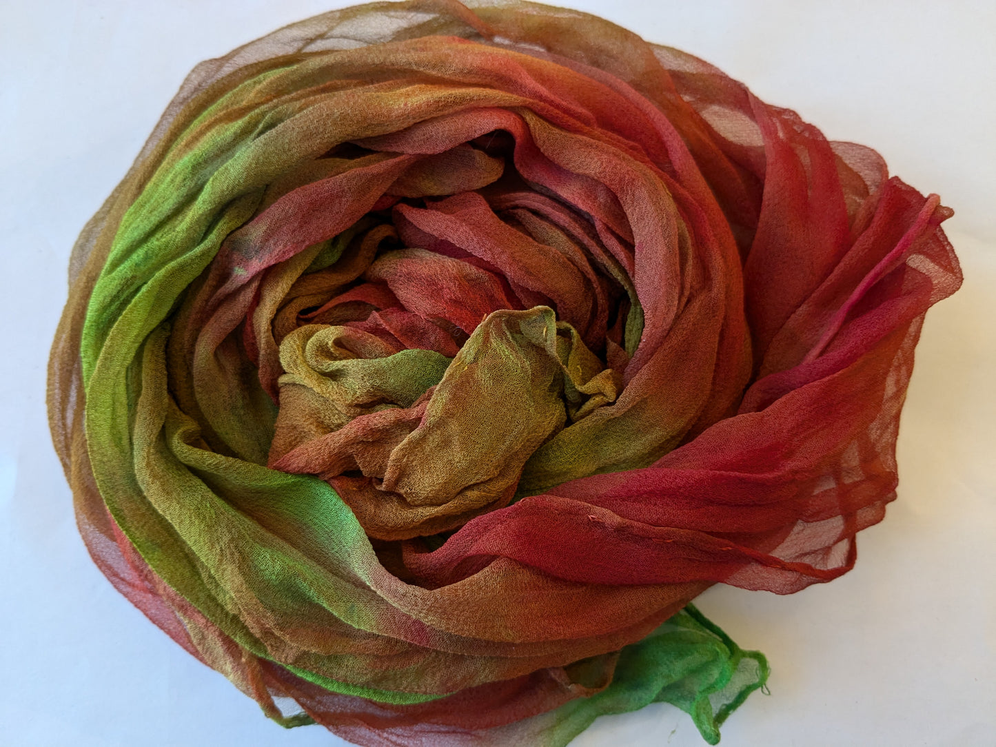 Hand dyed silk chiffon scarf ideal for Nuno felt SCh01