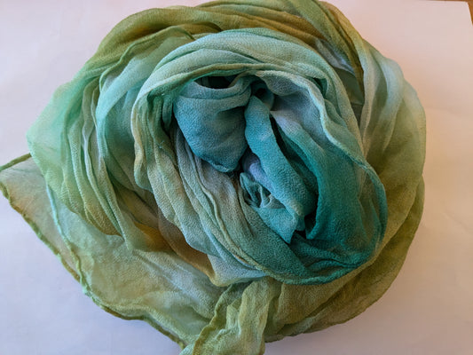 Hand dyed silk chiffon scarf ideal for Nuno felt SCh04