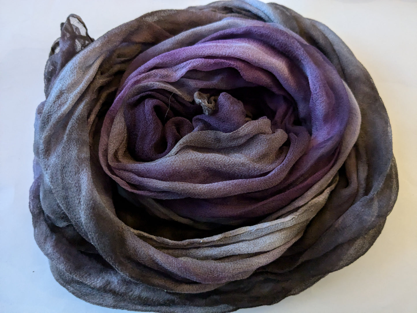 Hand dyed silk chiffon scarf ideal for Nuno felt SCh08