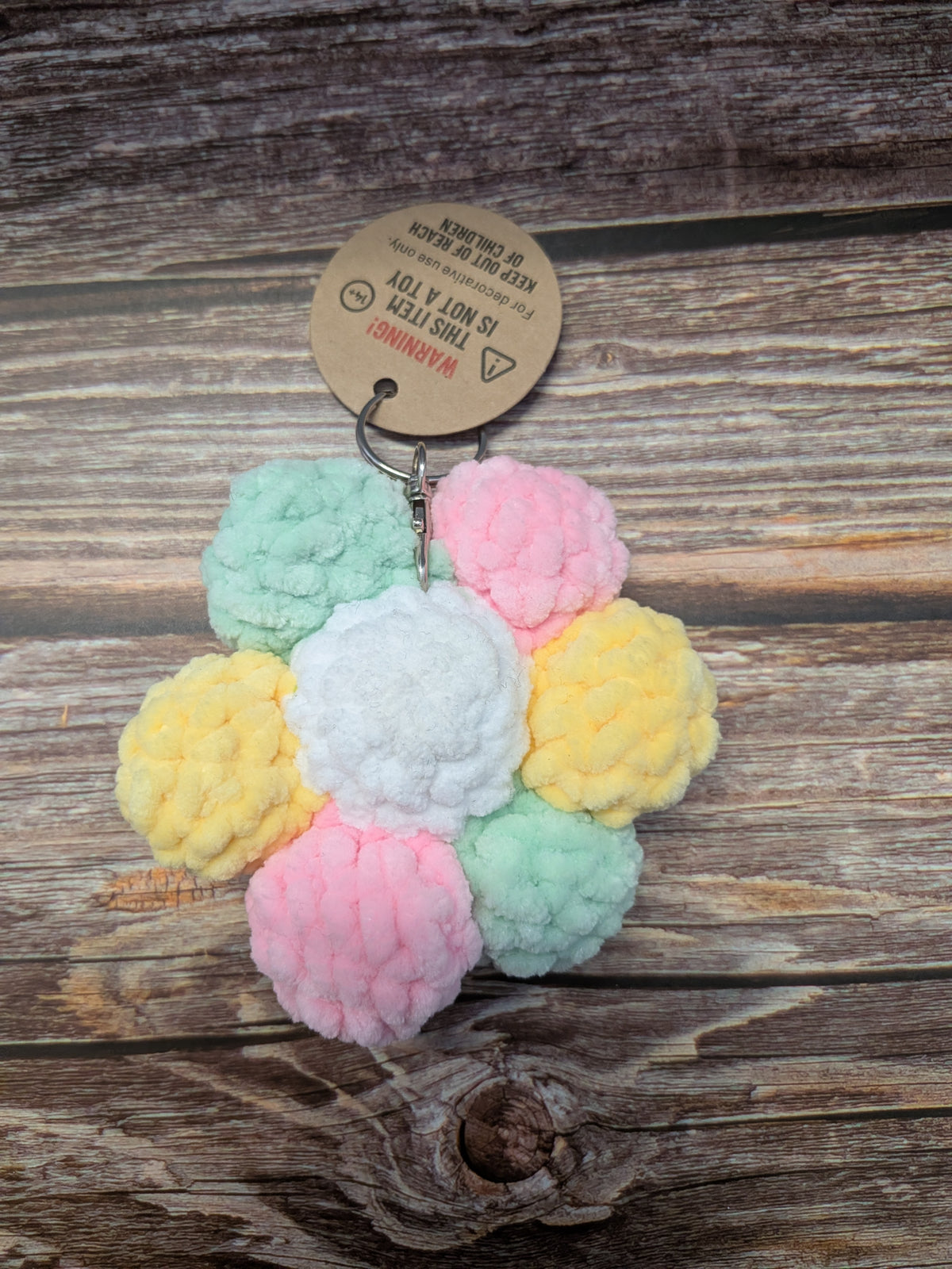 Chunky Hand Made Flower Keyring