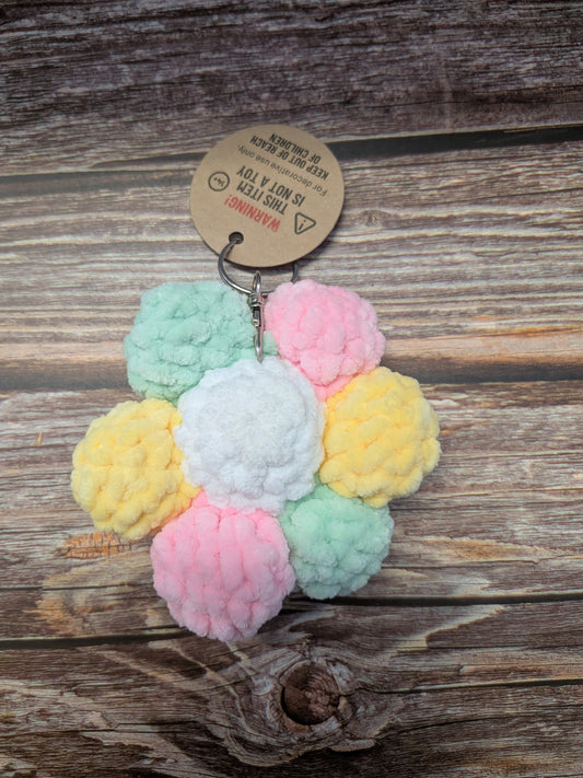 Chunky Hand Made Flower Keyring