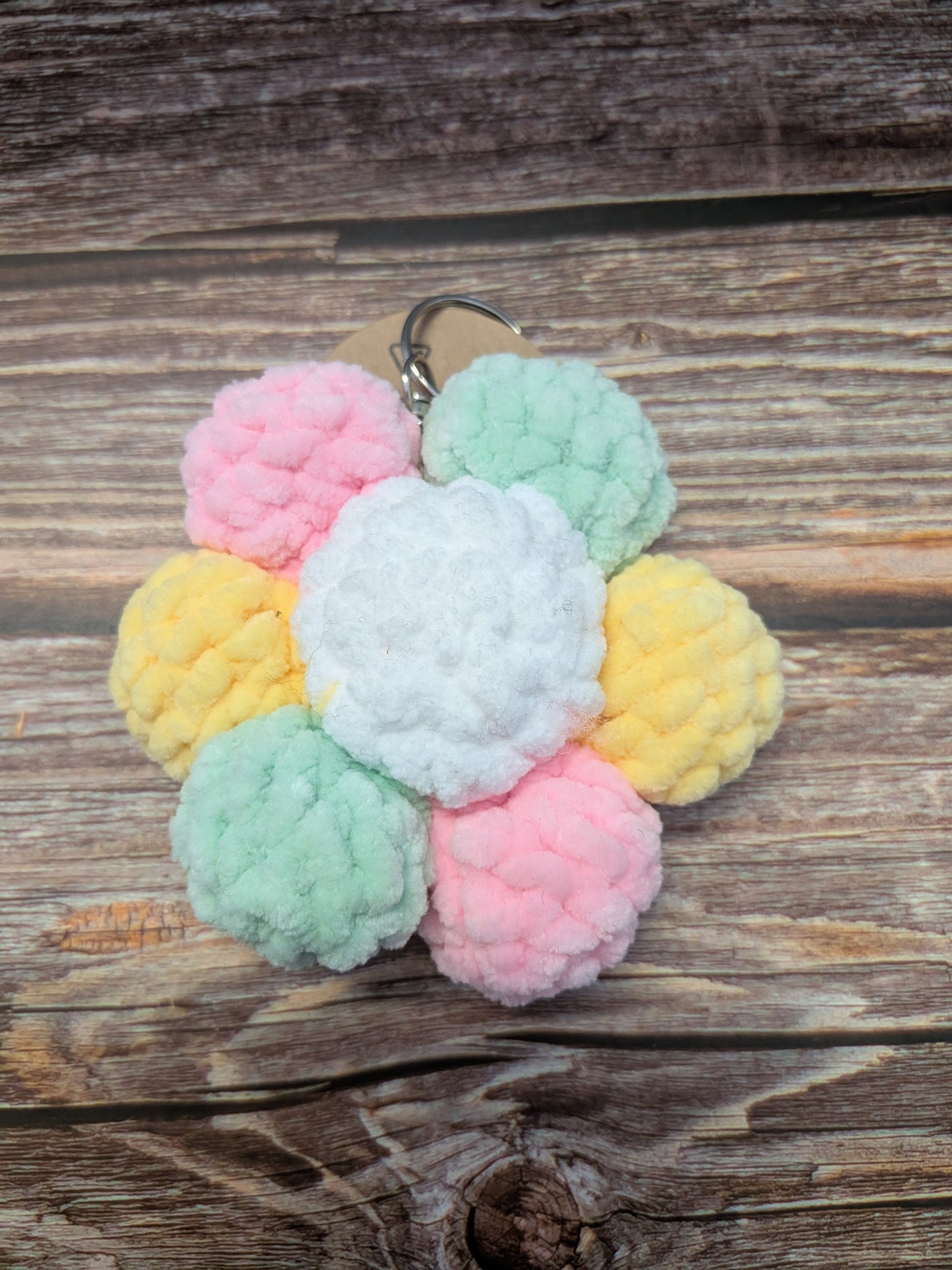 Chunky Hand Made Flower Keyring
