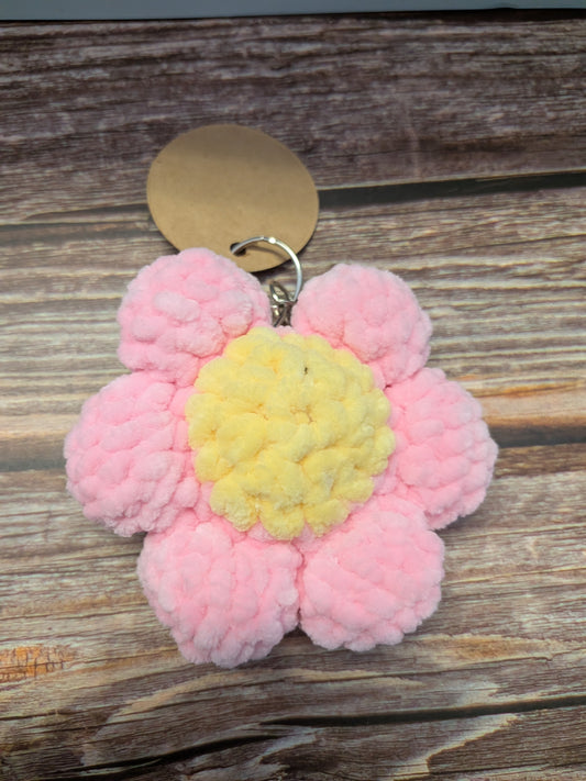 Chunky Hand Made Flower Keyring