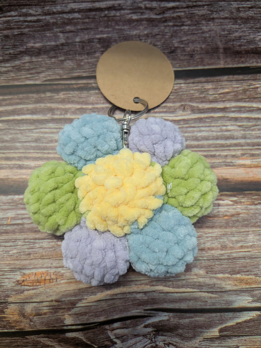 Chunky Hand Made Flower Keyring