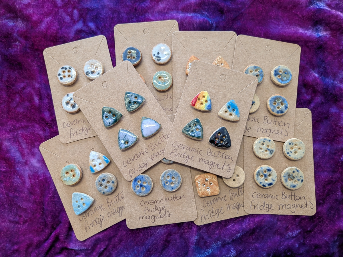 Ceramic Button Fridge Magnets