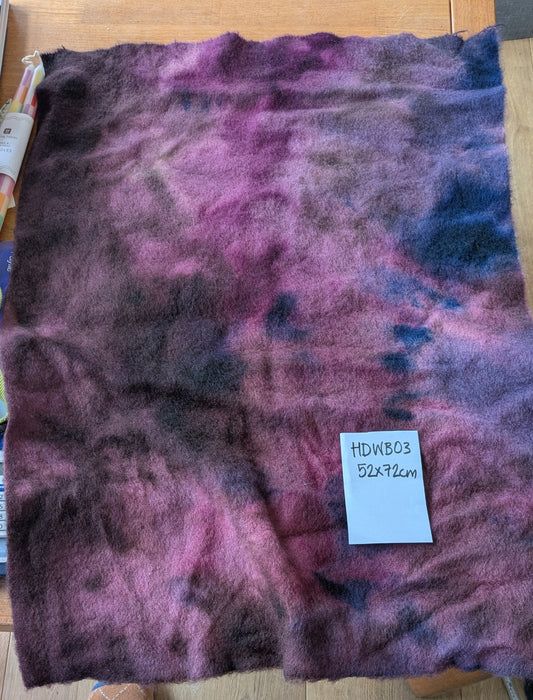 Hand Dyed pure wool blanket large piece 52 x 72 cm - creative textiles - HDWB03