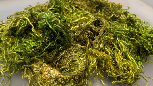 Hand dyed selvedge woo/silk approx 1.5 m pack 5