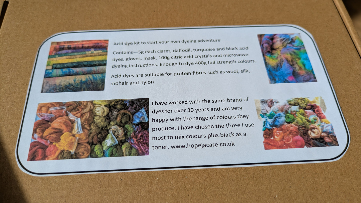 Starter acid Dye kit, learn to dye in microwave