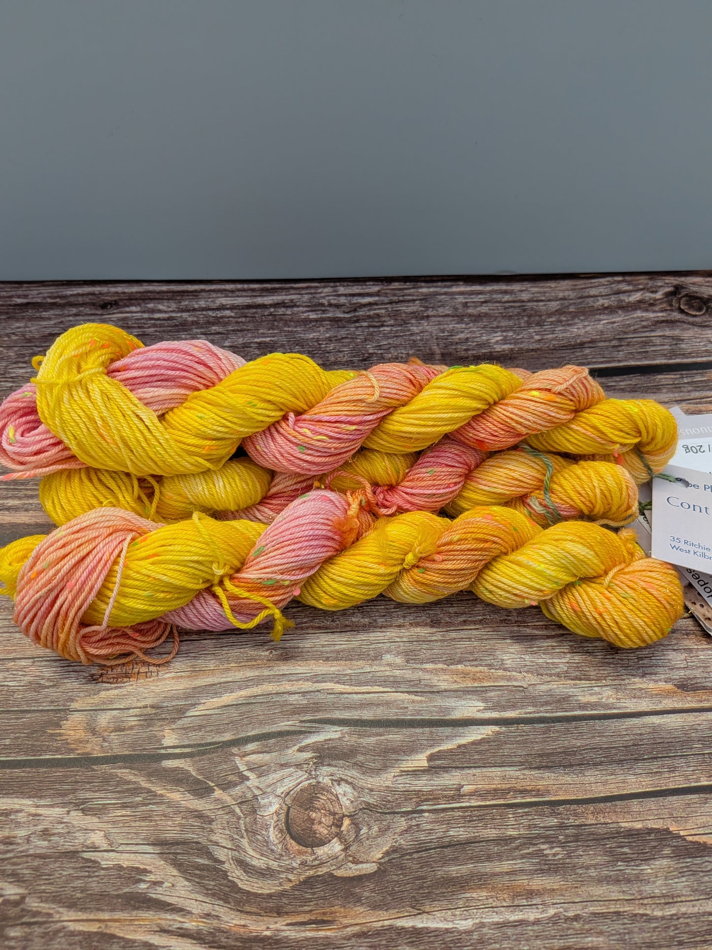 Hand Dyed 4ply Mini Neon Sparkly Skeins