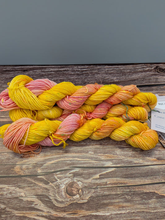 Hand Dyed 4ply Mini Neon Sparkly Skeins