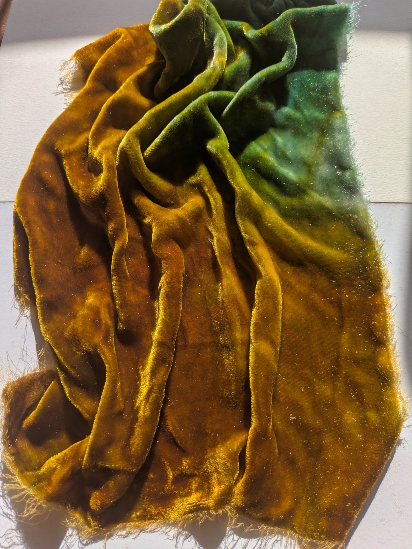 Hand dyed silk velvet fabric HDSV19
