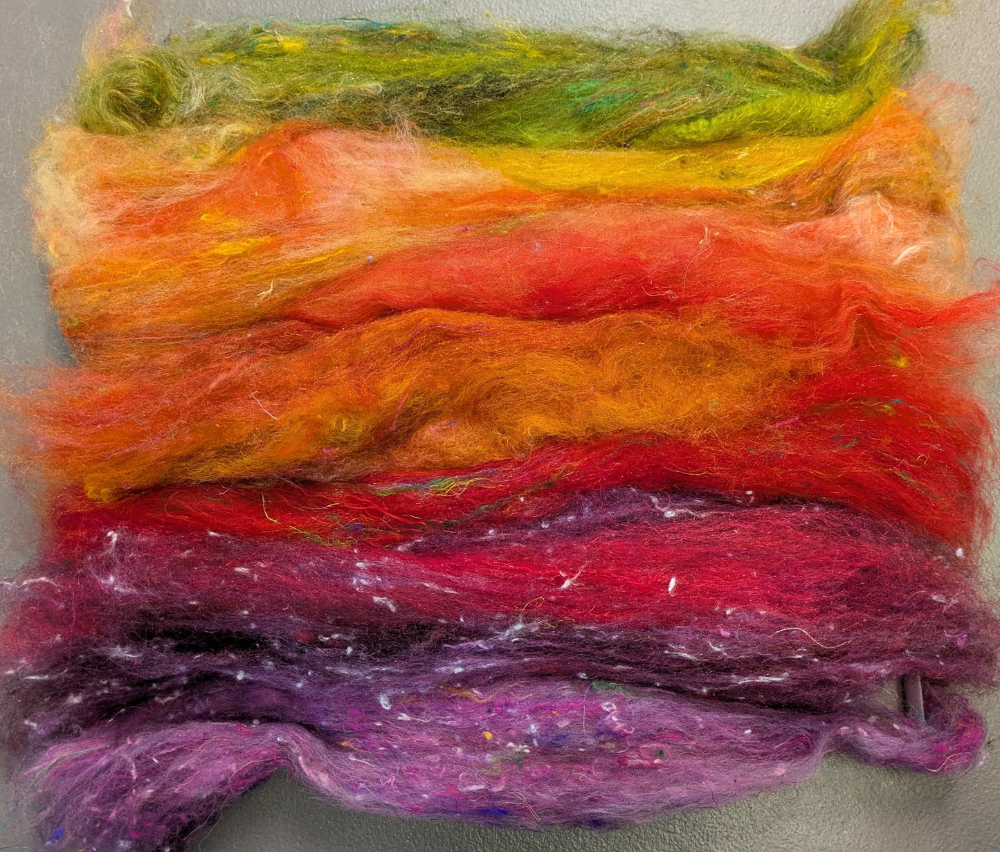 Hand carded luxury Batt layers with added texture. layers great to needle felt or wet felt 50g Autumn batt 13