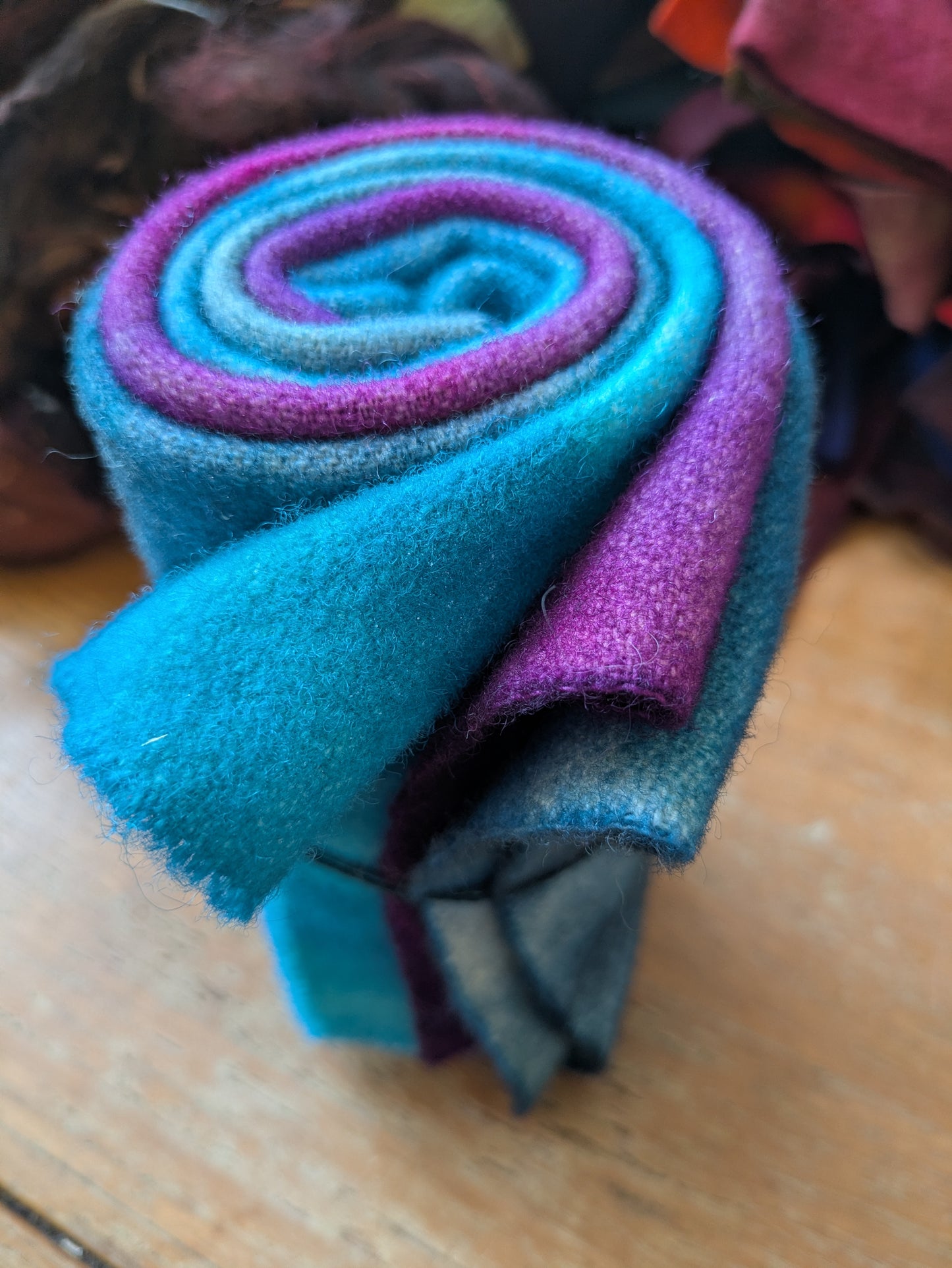 Hand Dyed wool blanket med weight 3 pieces - creative textiles - HDWBB13