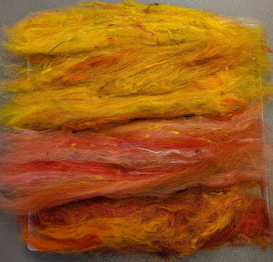 Hand carded luxury Batt layers with added texture. layers great to needle felt or wet felt 50g Autumn batt 9