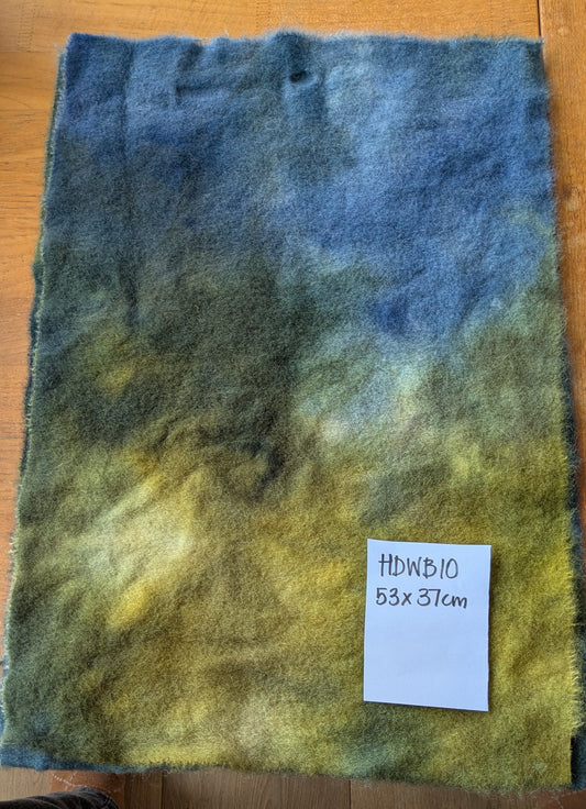 Hand Dyed pure wool blanket large piece 53 x 37 cm - creative textiles - HDWB10