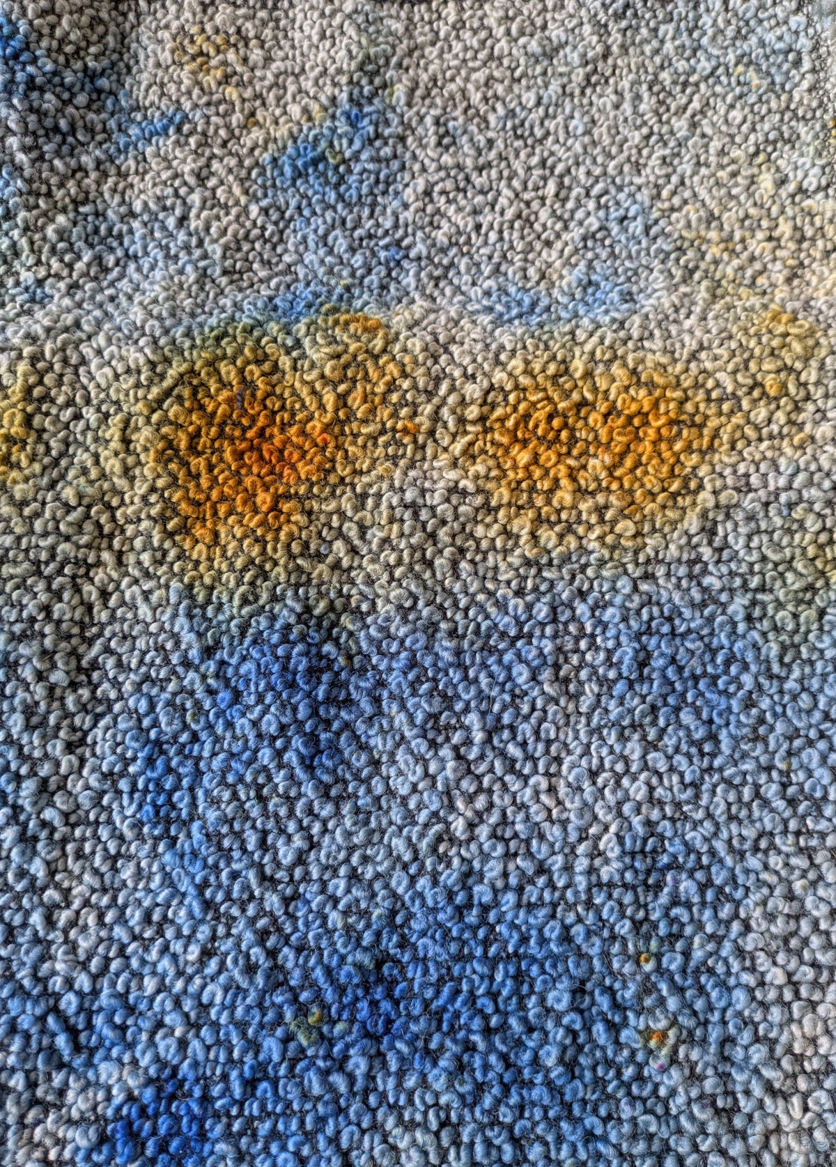 Hand Dyed lovely wool boucle piece- creative textiles - boucle1