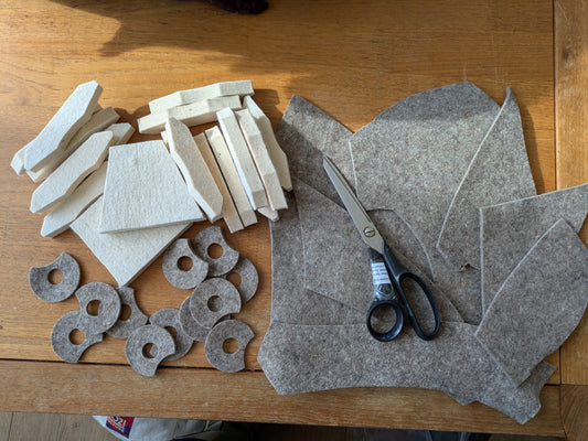 Wool mix industrial felt studio scrap bag minimum 450g A