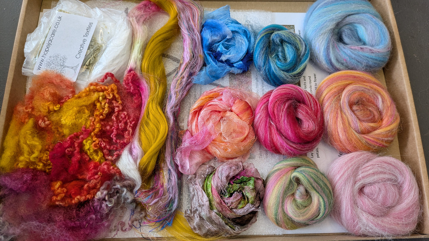 Nuno felt flower kit makes 3 flowers similar to second picture F11
