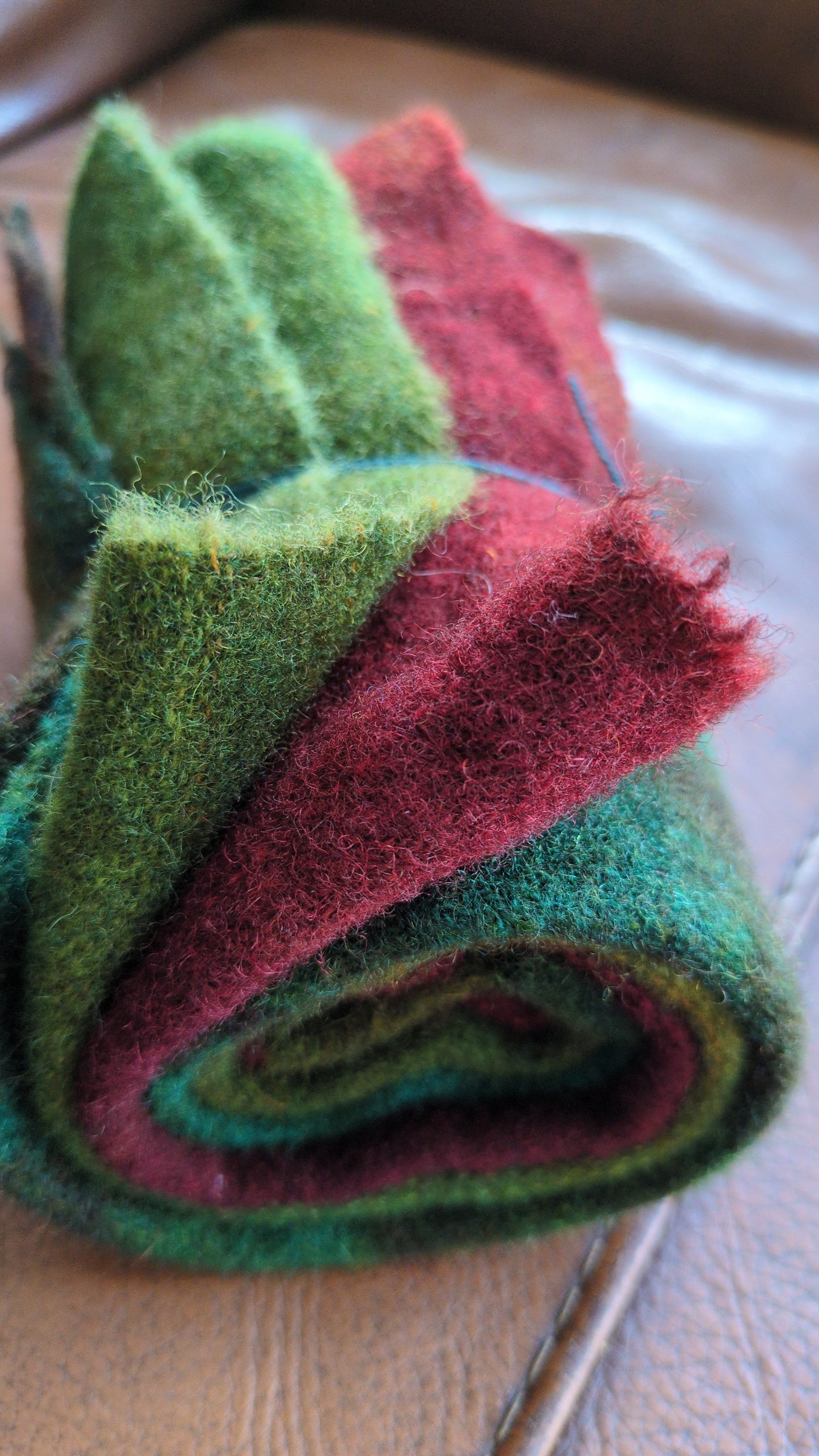 Hand Dyed Scottish wool tweed 3 pieces - creative textiles - HDWT07