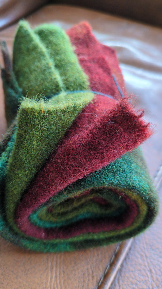 Hand Dyed Scottish wool tweed 3 pieces - creative textiles - HDWT07