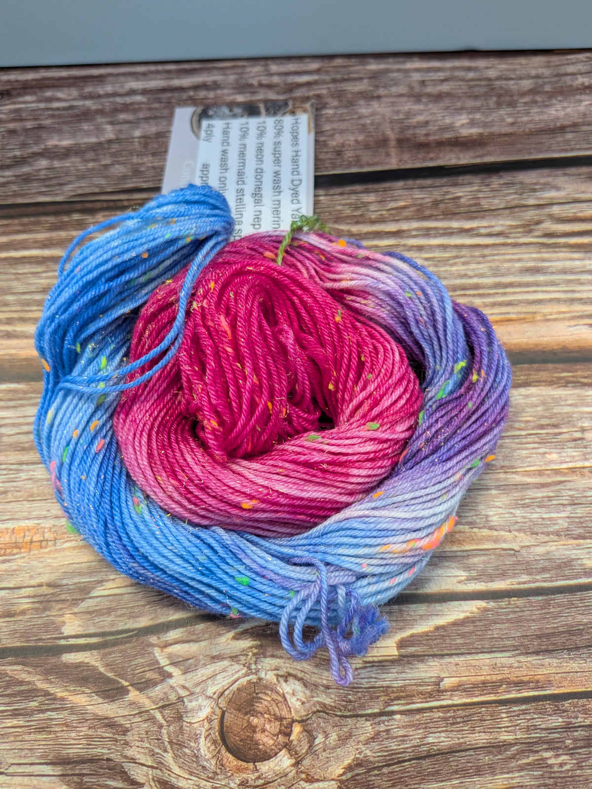 Hand Dyed 4ply Mini Neon Sparkly Skeins