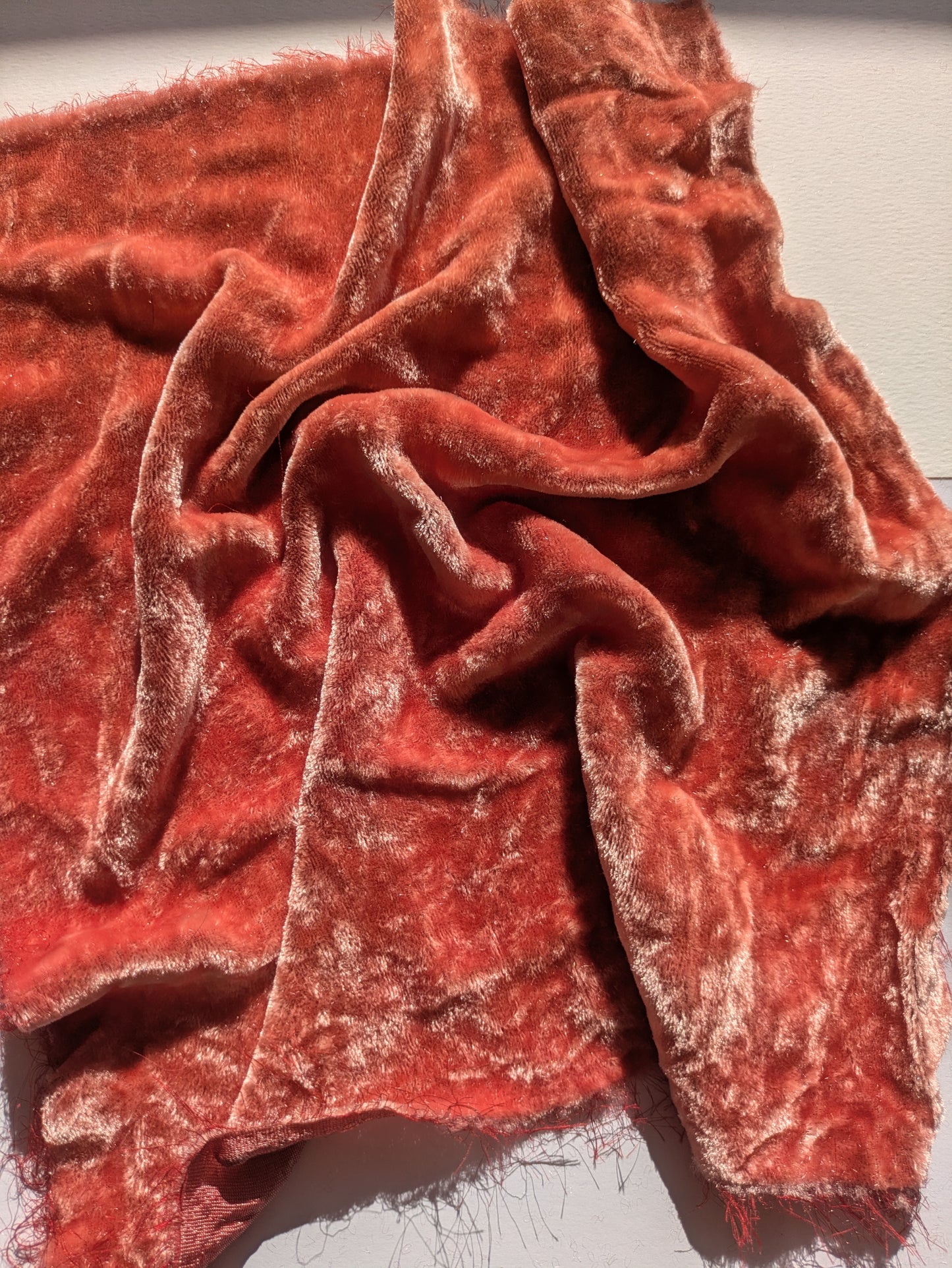 Hand dyed silk velvet fabric HDSV17